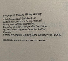 Load image into Gallery viewer, 1965 Mickey Rooney Signed Autobiography i.e Hard Cover Book Autograph Vintage