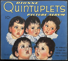 Load image into Gallery viewer, 1936 Dionne Quints Picture Album Wearing Hockey Jersey Image Vintage Antique