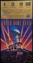 Load image into Gallery viewer, 1993 NFL Football Super Bowl XXVII Vtg Ticket Dallas Cowboys Beat Buffalo Bills