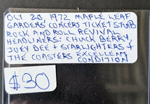 Load image into Gallery viewer, 1972 Chuck Berry + The Coasters + Joey Dee + Starlighters Ticket Stub Music VTG