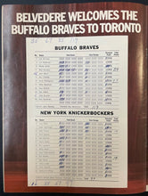 Load image into Gallery viewer, 1974 NBA Game Program Toronto Maple Leaf Gardens Buffalo Braves New York Knicks