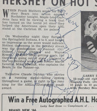Load image into Gallery viewer, 1966 Rochester Americans v. Hershey Hockey Program Multi-Autographed AHL Signed