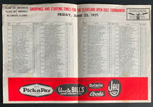 Load image into Gallery viewer, 1971 Cleveland Open Beechmont Country Club Golf PGA Tournament Pairing Sheet Vtg