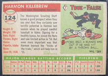 Load image into Gallery viewer, 1955 Topps Baseball #124 Harmon Killebrew Rookie Card MLB Nationals KSA ENM 6