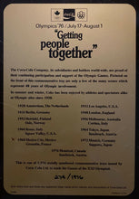 Load image into Gallery viewer, 1976 Summer Olympics Commemorative Coca-Cola Tray Limited Edition 274/1976