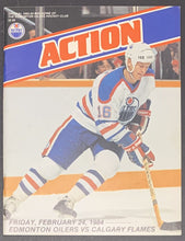Load image into Gallery viewer, 1984 Edmonton Oilers vs Calgary Flames Vintage NHL Hockey Program Gretzky Kurri