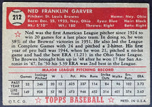 Load image into Gallery viewer, 1952 Topps Baseball Ned Garver #212 St. Louis Browns MLB Card Vintage