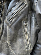 Load image into Gallery viewer, 1990s Indian Distressed Leather Motorcycle Jacket w/Large Back Patches M Vintage