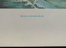 Load image into Gallery viewer, 1969 Original Authentic Bob Dylan Blacklight Poster Earth Fire Water Air Music