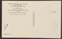 Load image into Gallery viewer, 1994 Rollie Fingers Autographed HOF MLB Baseball Signed Plaque Postcard JSA