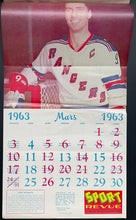 Load image into Gallery viewer, 1962/63 Sport Revue Calendar NHL Stars Full Colour Photos Pilote Hull + others