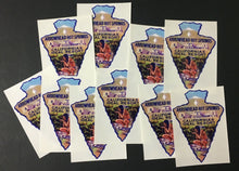 Load image into Gallery viewer, Vintage Arrowhead Hot Springs Cali Decal Sticker Travel Luggage Label Lot x10
