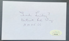 Load image into Gallery viewer, Signed NHL Ted Lindsay Autographed Index Card Detroit Red Wings Blackhawks JSA