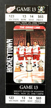 Load image into Gallery viewer, 1998 Joe Louis Arena Hockey Ticket Detroit Red Wings Mighty Ducks of Anaheim
