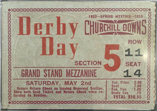 Load image into Gallery viewer, 1953 Kentucky Derby Grandstand Ticket Stub Churchill Downs PSA Dark Star Winner