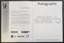 Load image into Gallery viewer, 1996 Maple Leaf Gardens 1st Annual Cherry Orr Prospect Game Program + Ticket