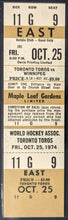 Load image into Gallery viewer, 1974 Toronto Torros Maple Leaf Gardens Winnipeg Jets WHA Ticket NM-MT 8 iCert