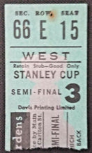 Load image into Gallery viewer, 1963 Maple Leaf Gardens NHL Stanley Cup Semi Final Game 5 Shutout Ticket Stub