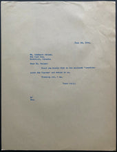 Load image into Gallery viewer, 1944 Vintage Toronto Maple Leafs File Copy Letters Hap Day Lawrence Weiler