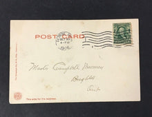 Load image into Gallery viewer, 1906 Skating Postcard Detroit Belle Isle Park Michigan Vintage stamp + Content