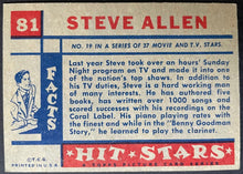 Load image into Gallery viewer, 1957 Topps Hit Stars Trading Card Steve Allen #81 Non Sports Vintage