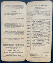 Load image into Gallery viewer, 1939 Thorobred Racing Program Woodbine Park Ontario Jockey Club Autumn Meeting