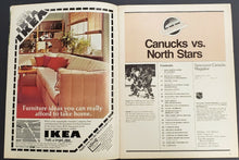 Load image into Gallery viewer, 1979 Pacific Coliseum Hockey Program Vancouver Canucks vs Minnesota North Stars