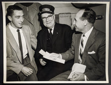 Load image into Gallery viewer, 1950s Toronto Maple Leafs Photo Team Traveling By Train Billy Reay Bob Nevin