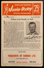 Load image into Gallery viewer, 1966 Vintage OHA Hockey Program Toronto Marlboros Signed Autographed Gus Bodnar