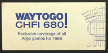 Load image into Gallery viewer, 1969 CFL Football Ticket CNE Stadium Toronto Argonauts vs Hamilton Tiger Cats