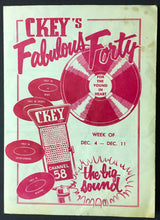 Load image into Gallery viewer, 1959 CKEY Chart Radio Survey Fabian Ernie Fields Fats Domino Vintage
