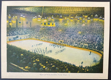 Load image into Gallery viewer, 1931 Toronto Maple Leaf Gardens Opening NHL Game Print Colorized Image Card