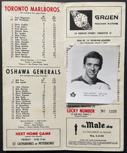 Load image into Gallery viewer, 1969 MLG Jr A Hockey Program Toronto Marlboros vs Oshawa Generals + Insert Photo