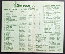 Load image into Gallery viewer, March 5 1962 CHUM 1050 Music Chart Shirriff Chips Hockey Coins Advertisement