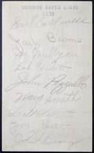 Load image into Gallery viewer, 1939 Tony Lazzeri Toronto Maple Leafs Team Signed Cut JSA LOA MLB HOF Baseball