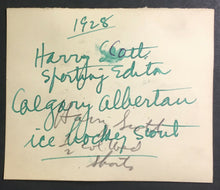 Load image into Gallery viewer, 1928 Harry Scott Type 1 Photo Vtg Hockey Player + Scout Ontario's Canadiens NHL