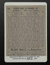 Load image into Gallery viewer, Joe DiMaggio Porcelain Card Set x4 + 1 Signed #333/500 Baseball Authentic COA