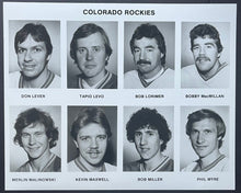 Load image into Gallery viewer, 1981-82 Colorado Rockies Team Issued Photo Sheet NHL Hockey Set Of 4