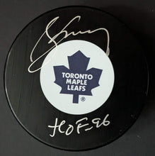 Load image into Gallery viewer, Borje Salming Autographed Hockey Puck Toronto Maple Leafs Signed NHL HOF Vintage