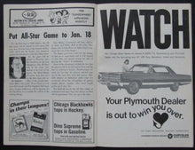 Load image into Gallery viewer, 1967 Chicago Stadium NHL Program Blackhawks vs Toronto Maple Leafs Billy Reay