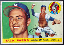Load image into Gallery viewer, 1955 Topps Baseball #23 Jack Parks Milwaukee Braves Vintage MLB Card