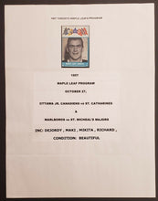 Load image into Gallery viewer, 1957 Maple Leaf Gardens OHA Junior A Program Ottawa Junior Canadiens v Marlboros