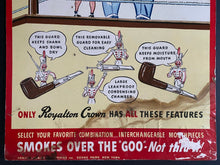 Load image into Gallery viewer, 1940s Vtg Royalton Crown Tobacco Pipe Advertising Poster Boxing Themed Vintage
