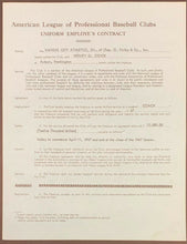 Load image into Gallery viewer, 1967 Kansas City Athletics Season Contract MLB Baseball Coach Wes Stock Signed