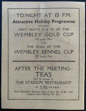 Load image into Gallery viewer, 1935 British Greyhound Racing Program Empire Stadium Wembley Vintage England