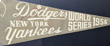 Load image into Gallery viewer, 1956 World Series New York Yankees Brooklyn Dodgers Pennant MLB Vintage Baseball