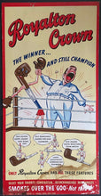 Load image into Gallery viewer, 1940s Vtg Royalton Crown Tobacco Pipe Advertising Poster Boxing Themed Vintage