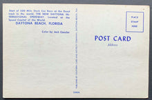 Load image into Gallery viewer, 1950's 1st Year 500 Mile Stock Car Race Daytona International Speedway Postcard