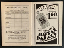 Load image into Gallery viewer, 1932 Montreal Forum Program Howie Morenz NHL Leading Scorer Canadiens NHL Hockey