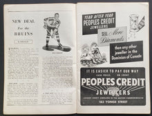 Load image into Gallery viewer, 1951 Maple Leafs Gardens NHL Program Toronto Maple Leafs vs NY Rangers Sid Smith